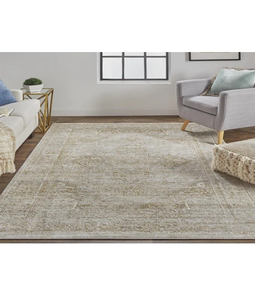 Feizy Aura Classic Oriental, Ivory/Gold, 8' x 10' Area Rug
