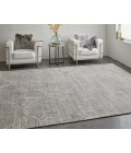 Feizy Whitton Industrial Abstract, Gray/Tan/Ivory, 2' x 3' Area Rug