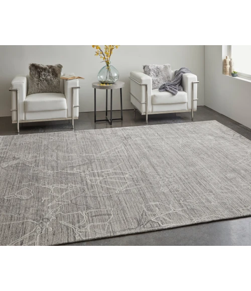 Feizy Whitton Industrial Abstract, Gray/Tan/Ivory, 2' x 3' Area Rug