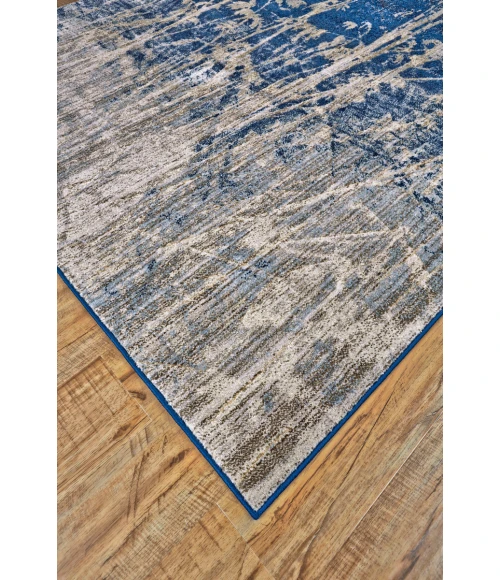 Feizy Milton Casual Abstract, Blue/Black/Gray, 10'-2" x 13'-9" Area Rug