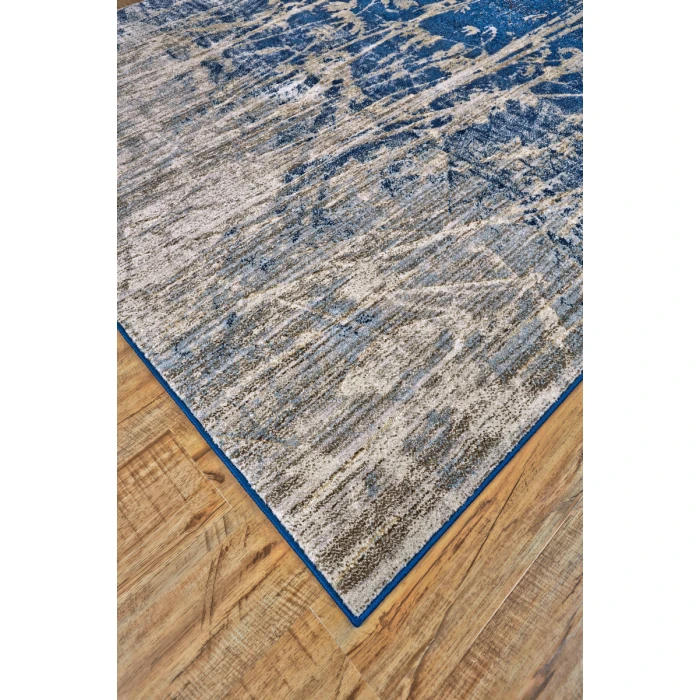 Feizy Milton Casual Abstract, Blue/Black/Gray, 10'-2" x 13'-9" Area Rug