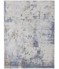 Feizy Laina Industrial Abstract, Ivory/Gray/Blue, 7'-10" x 9'-6" Area Rug
