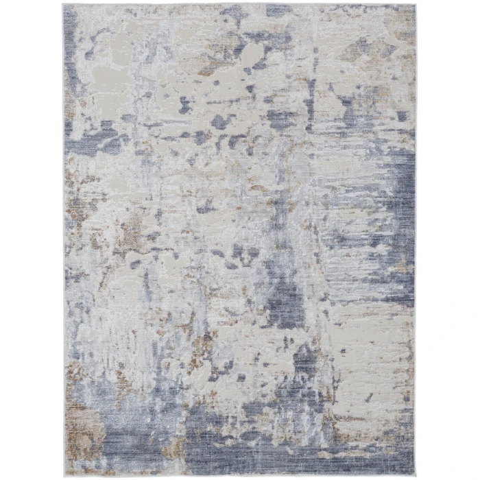Feizy Laina Industrial Abstract, Ivory/Gray/Blue, 2' x 3' Accent Rug