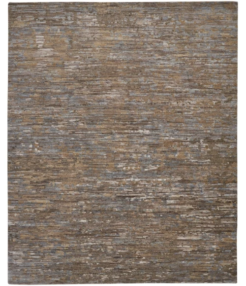 Feizy Conroe Luxe Abstract Hand-Knot Rug, Bronze Brown, 8ft-6in x 11ft-6in Area Rug