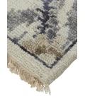 Feizy Beall Luxury Wool Rug, Ornamental Ikat, Beige, 2ft x 3ft Accent Rug