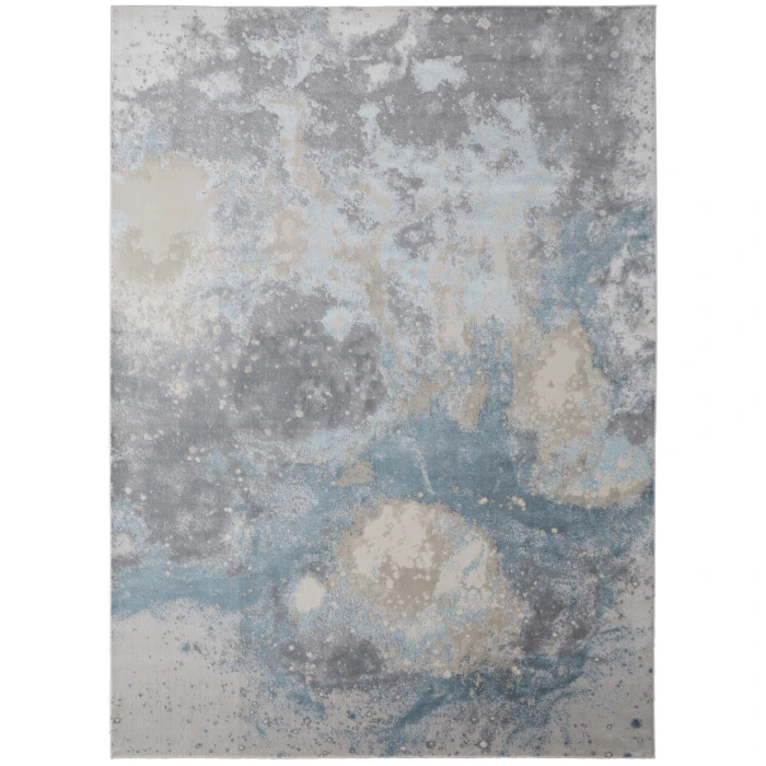 Feizy Astra Industrial Abstract, Blue/Gray/Ivory, 2'-10" x 7'-10" Runner
