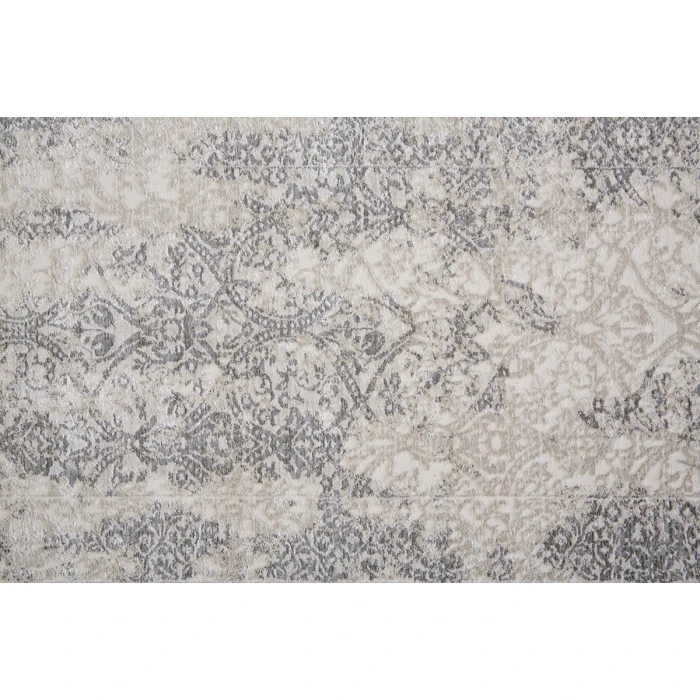 Feizy Prasad Vintage Distressed, Ivory/Gray/Black, 8' x 11' Area Rug