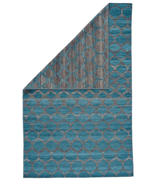 Feizy Prentiss Classic Geometric, Blue/Gray, 9' x 12' Area Rug