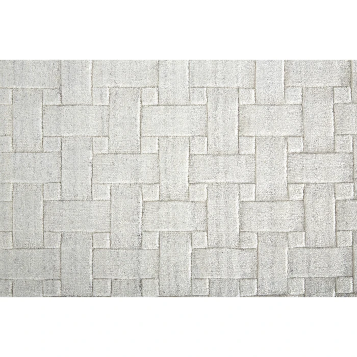 Feizy Redford Minimal Viscose Rug, White, 12' x 15' Area Rug