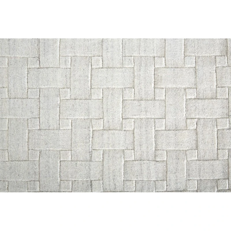 Feizy Redford Minimal Viscose Rug, White, 9' x 12' Area Rug