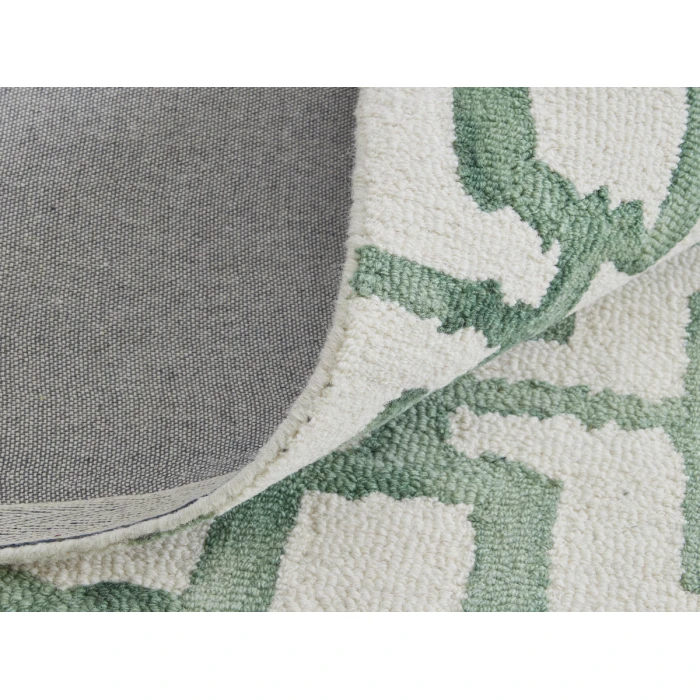 Feizy Lorrain Bohemian & Eclectic Geometric, Ivory/Green, 2' x 3' Area Rug