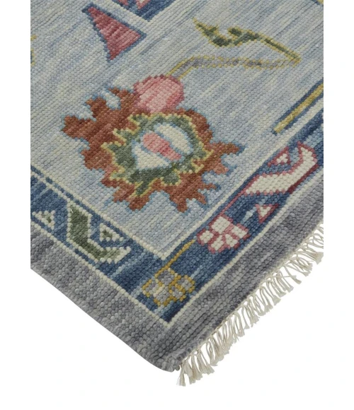 Feizy Karina Hand-Knotted Botanical Area Rug, Cool Gray/Blue, 8ft-6in x 11ft-6in