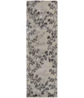 Feizy Bella Casual Floral & Botanical, Gray/Silver/Taupe, 2'-6" x 8' Runner