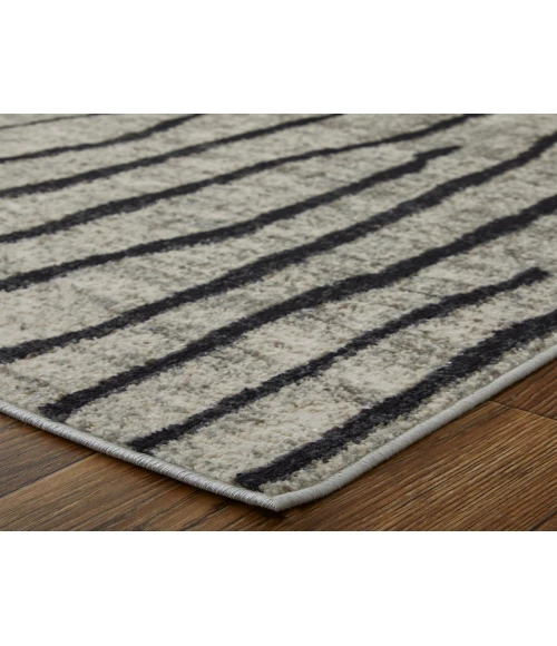 Feizy Kano Industrial Abstract, Gray/Black/Taupe, 6'-7" x 9'-6" Area Rug
