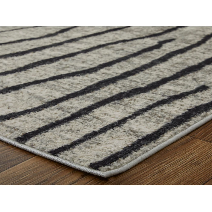 Feizy Kano Industrial Abstract, Gray/Black/Taupe, 2'-7" x 8' Runner