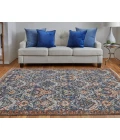 Feizy Kaia Casual Floral & Botanical, Blue/Orange/Ivory, 2'-6" x 10' Runner