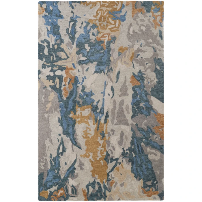 Feizy Everley Abstract Tufted Wool Rug, Opal Gray/Blue/Bronze, 8' x 10' Area Rug