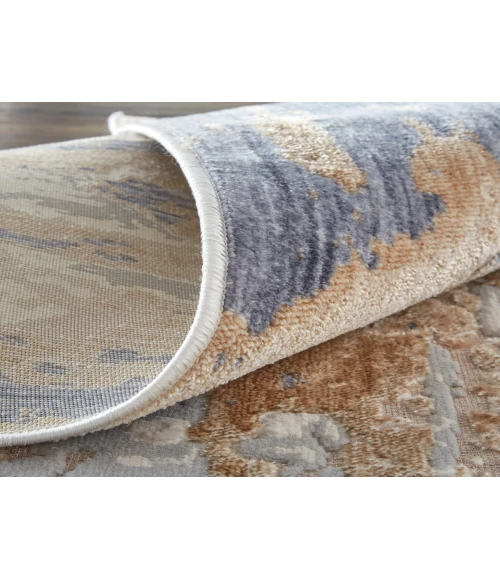 Feizy Laina Industrial Abstract, Tan/Orange/Ivory, 3' x 10' Runner