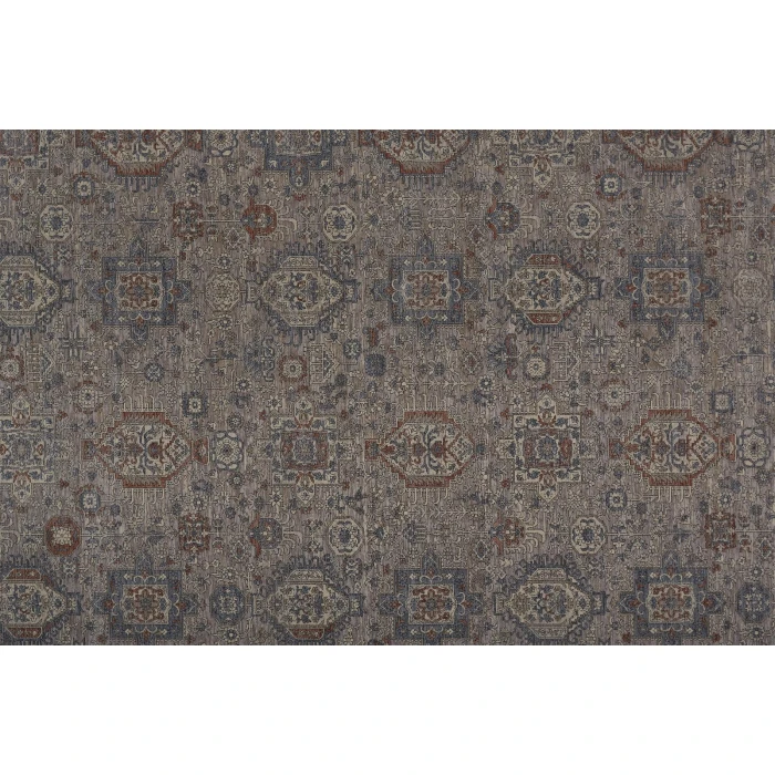 Feizy Marquette Rustic Persian Farmhouse Rug, Gray/Blue/Rust, 2ft - 8in x 12ft, Runner