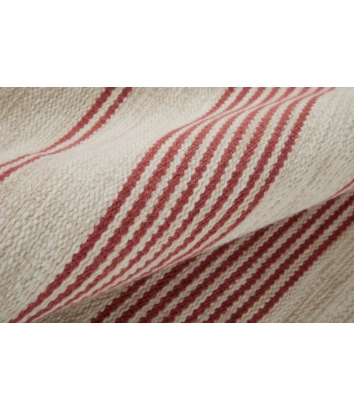 Feizy Duprine Casual Stripes, Red/Ivory, 10' x 14' Area Rug