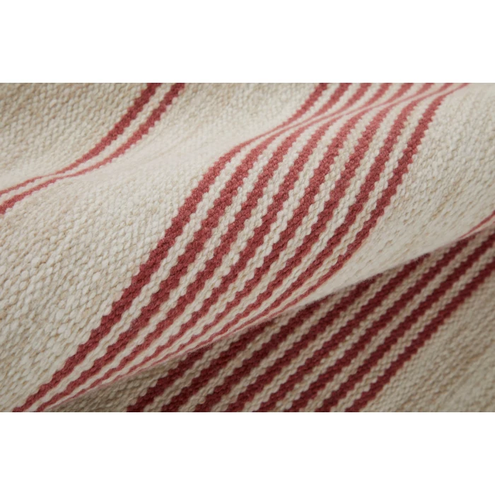 Feizy Duprine Casual Stripes, Red/Ivory, 8' x 11' Area Rug
