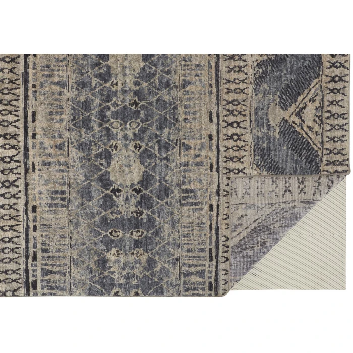 Feizy Palomar Luxe Hand-Knot Abstract Area Rug, Denim Blue, 5x6in x 8x6in