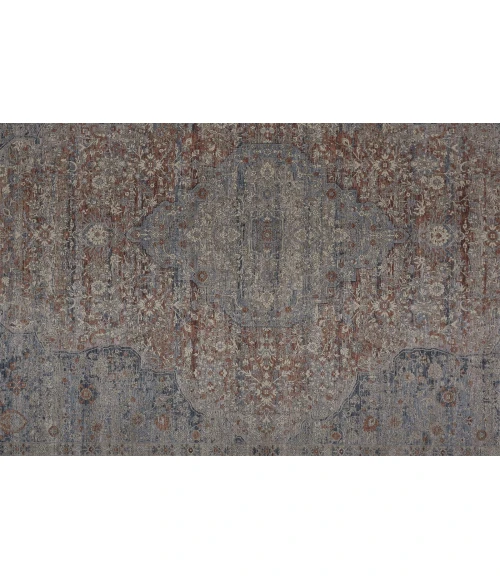 Feizy Marquette Rustic Persian Farmhouse Rug, Rust/Denim Blue, 2ft - 8in x 10ft, Runner