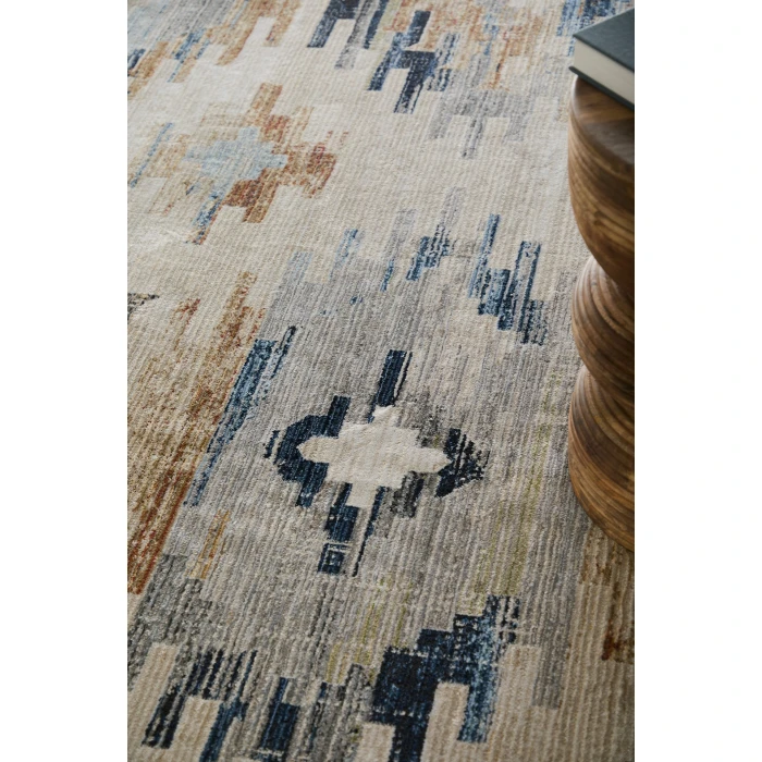 Feizy Melrose Ivory/Blue/Brown MEL39ULF 6ft.7in. x 9ft.6in. Rect. Rug