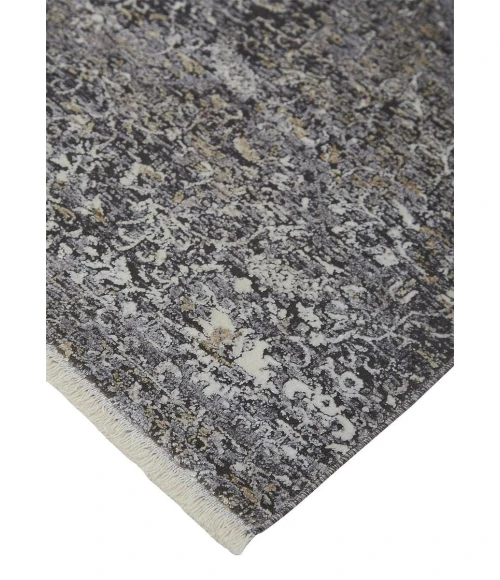 Feizy Sarrant Casual Distressed, Gray/Silver/Ivory, 9'-6" x 12'-7" Area Rug