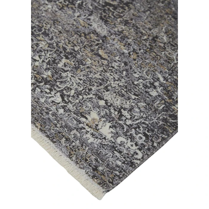 Feizy Sarrant Casual Distressed, Gray/Silver/Ivory, 9'-6" x 12'-7" Area Rug