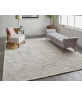 Feizy Whitton Casual Abstract, Ivory/Gray, 9' x 12' Area Rug