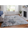 Feizy Zarah Industrial Watercolor, Blue/Taupe/Green, 8' x 10' Area Rug