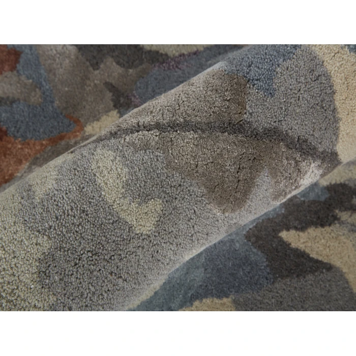 Feizy Dafney Casual Floral & Botanical, Gray/Blue/Orange, 3'-6" x 5'-6" Area Rug