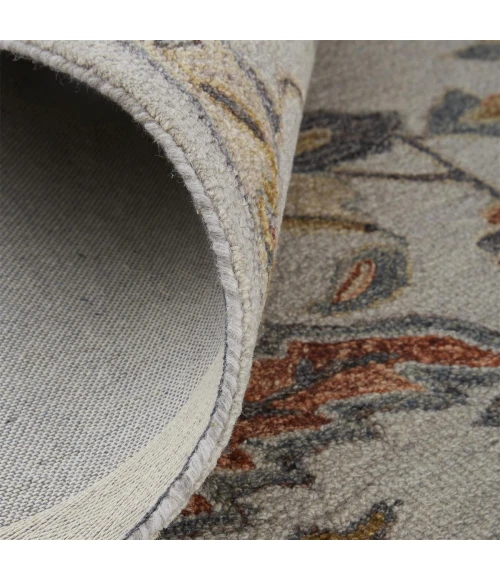 Feizy Fallon Rustic Farmhouse Rug, Ornamental, Gray/Golden, 5ft x 8ft Area Rug