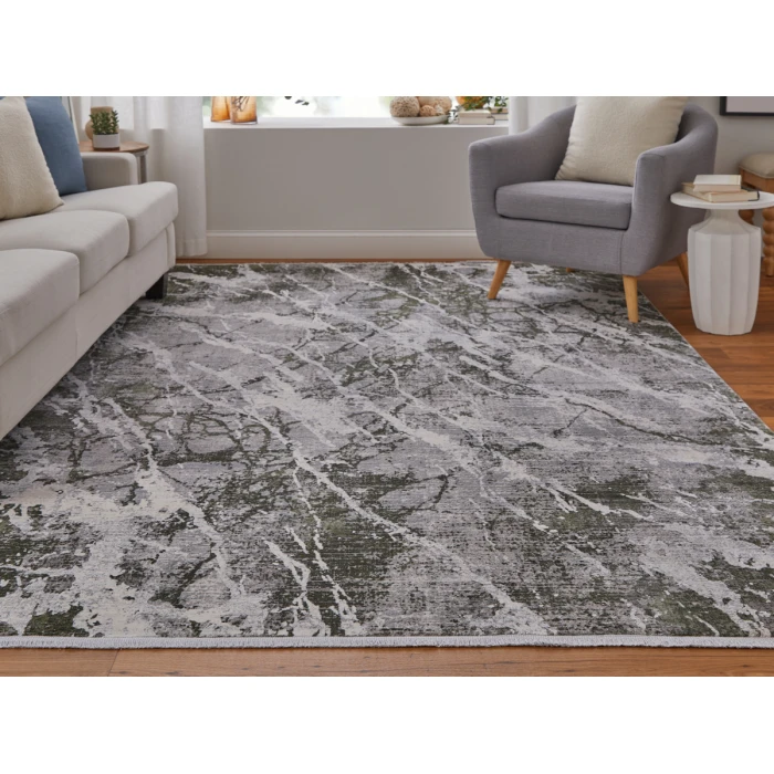 Feizy Cadiz GREEN/IVORY 86639N6F 3 ft. 1 in. X 10 ft. Rectangle Rug