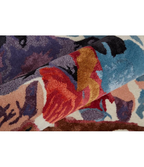 Feizy Dafney Shabby Chic Floral & Botanical, Red/Blue/Purple, 8' x 10' Area Rug