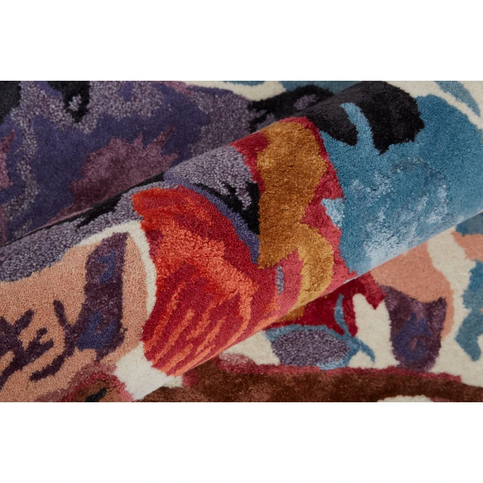 Feizy Dafney Shabby Chic Floral & Botanical, Red/Blue/Purple, 8' x 10' Area Rug