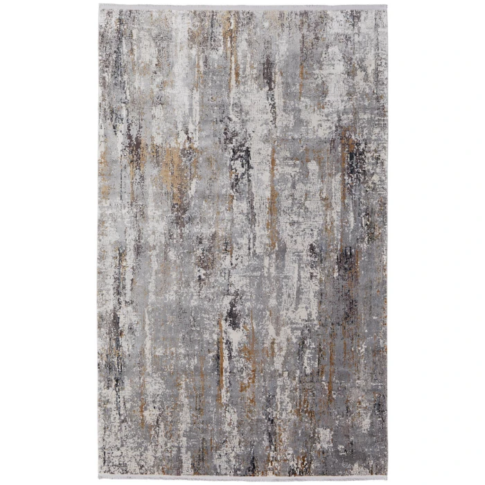 Feizy Cadiz Casual Abstract, Ivory/Gray/Gold, 9'-9" x 13'-2" Area Rug