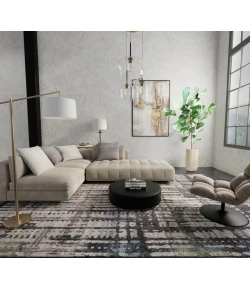 Feizy Skyview Gray/Black/Ivory SKV39QBF 6 ft. 7 in. X 9 ft. 6 in. Rect. Rug