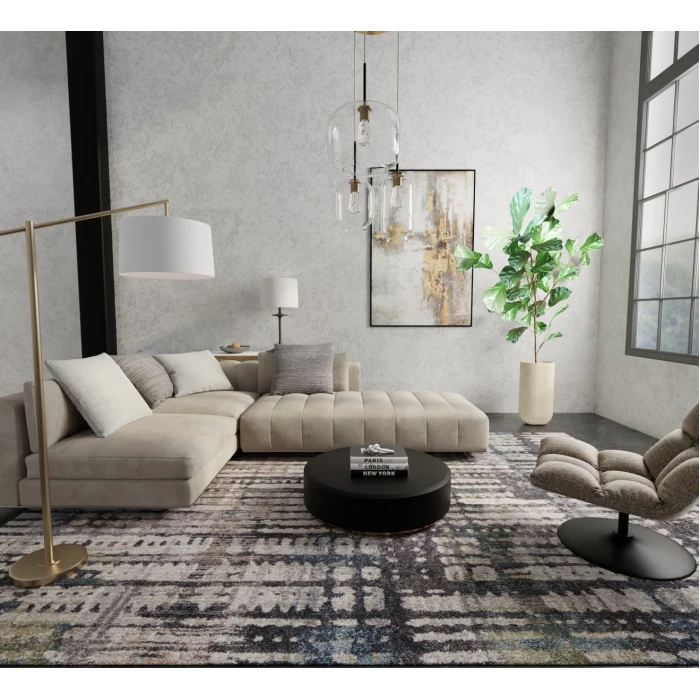 Feizy Skyview Gray/Black/Ivory SKV39QBF 12 ft. X 15 ft. Rect. Rug