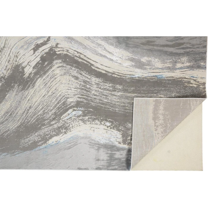 Feizy Azure Industrial Abstract, Gray/Ivory/Blue, 8' x 11' Area Rug