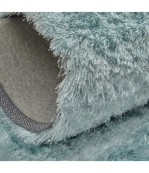 Feizy Indochine Luxury & Glam Solid, Blue/Silver, 8' x 8' Round Rug