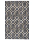 Feizy Bermuda Mid-Century Modern Geometric, Blue/Tan/Ivory, 4' x 6' Accent Rug