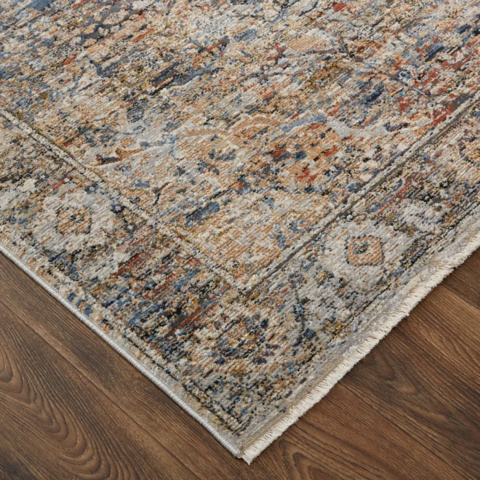 Feizy Kaia Bohemian & Eclectic Medallion, Tan/Orange/Blue, 2'-6" x 10' Runner