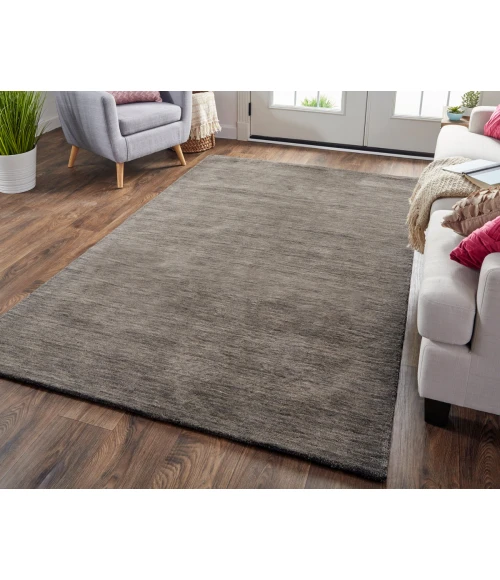 Feizy Luna Casual Solid, Brown/Taupe, 9'-6" x 13'-6" Area Rug