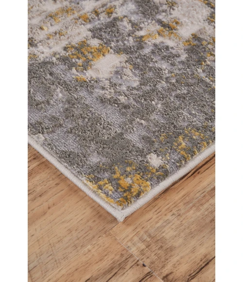 Feizy Waldor Industrial Abstract, Gray/Gold, 6'-7" x 9'-6" Area Rug