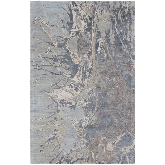 Feizy Zarah Industrial Watercolor, Blue/Taupe/Green, 8' x 10' Area Rug