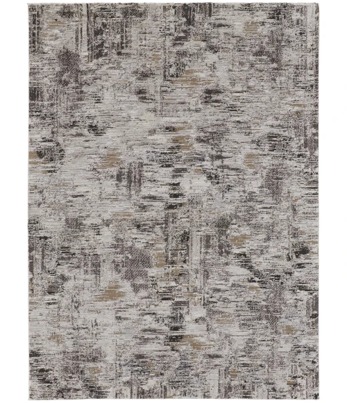 Feizy Vancouver Contemporary Abstract Rug, Ivory/Charcoal Gray, 5' x 8' Area Rug