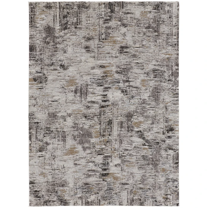 Feizy Vancouver Contemporary Abstract Rug, Ivory/Charcoal Gray, 8' x 10' Area Rug