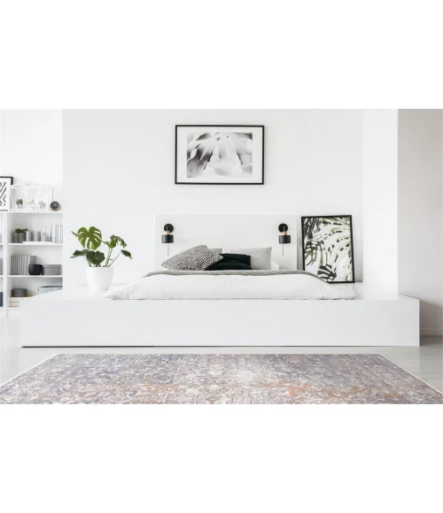 Feizy Cecily Luxury & Glam Distressed, Gray/Orange/Purple, 8' x 8' Square Square Rug